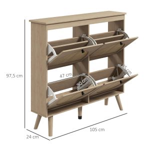 Meuble à chaussures (4 compartiments, 20 paires)